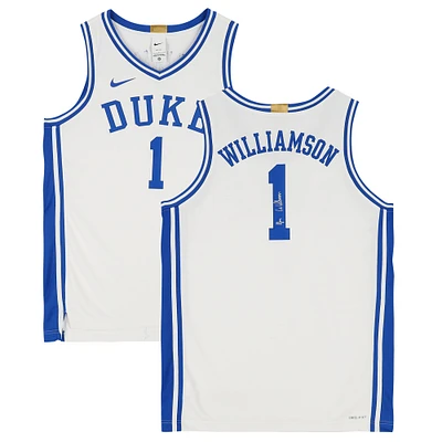Maillot Nike Swingman blanc dédicacé Duke Blue Devils de Zion Williamson