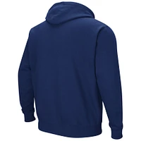 Men's Colosseum Navy Duquesne Dukes Arch & Logo 3.0 Pullover Hoodie