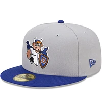 Men's New Era Gray/Royal Durham Bulls Marvel x Minor League 59FIFTY Fitted Hat