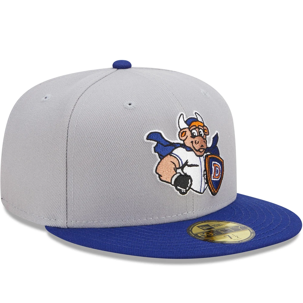 Casquette ajustée 59FIFTY Marvel x Minor League des Bulls de Durham Royal New Era pour homme