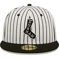 Men's New Era White/Black Durham Bulls Black Sox Theme Night 59FIFTY Fitted Hat