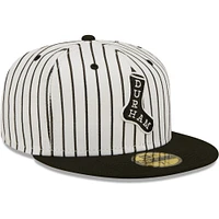 Men's New Era White/Black Durham Bulls Black Sox Theme Night 59FIFTY Fitted Hat