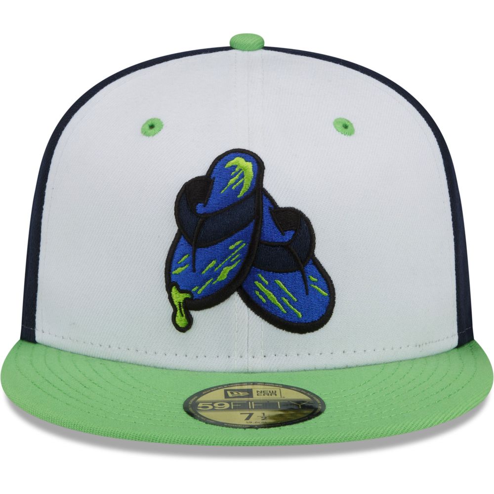 Men's New Era White/Green Durham Bulls Shower Shoes Theme Night 59FIFTY Fitted Hat