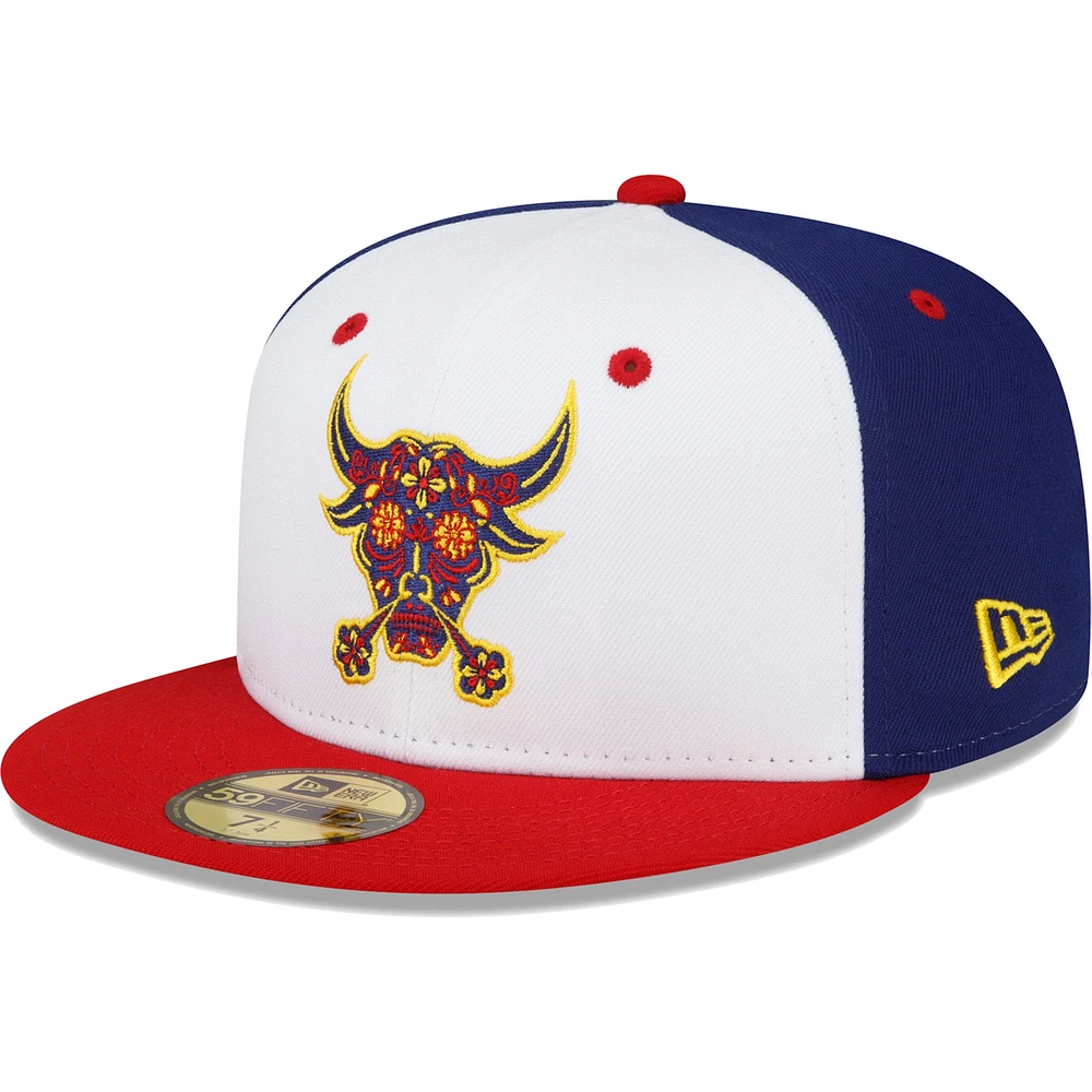 Casquette ajustée 59FIFTY Copa De La Diversion des Durham Bulls New Era pour homme, blanc/rouge