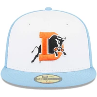 Men's New Era White Durham Bulls Theme Nights Lollygaggers  59FIFTY Fitted Hat