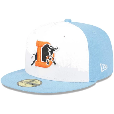 Men's New Era White Durham Bulls Theme Nights Lollygaggers  59FIFTY Fitted Hat