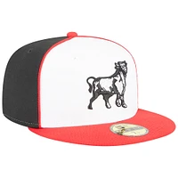 Men's New Era White Durham Bulls Theme Nights Throwback  59FIFTY Fitted Hat