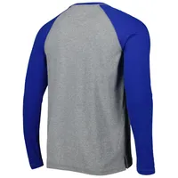 Men's Royal/Heathered Gray Durham Bulls Long Sleeve Baseball T-Shirt