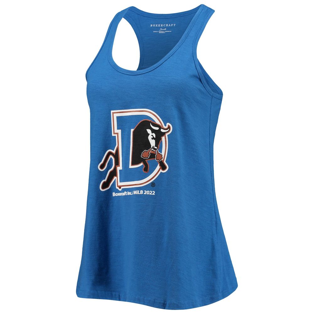 Women's Royal Durham Bulls Charm Scoop Neck Racerback Tank Top