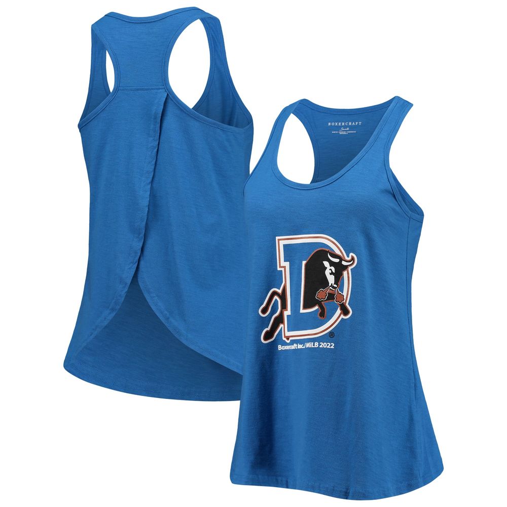 Women's Royal Durham Bulls Charm Scoop Neck Racerback Tank Top