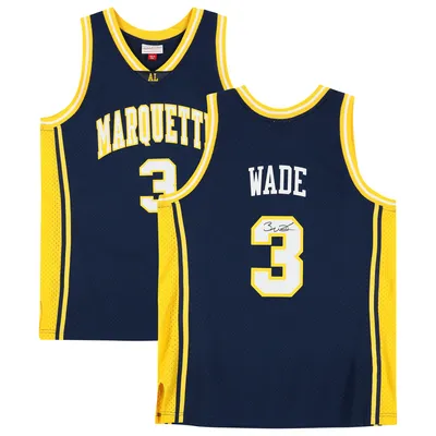 Dwyane Wade Marquette Golden Eagles Fanatics Authentic Autographed Mitchell & Ness 2002 Swingman Jersey - Navy