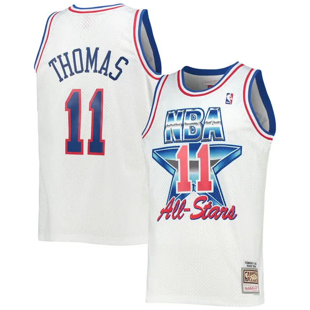 Youth Mitchell & Ness Isiah Thomas Blue Detroit Pistons Hardwood Classics  Name & Number Pullover Hoodie