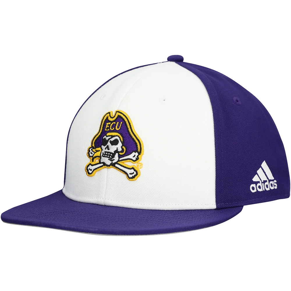Men's adidas  White/Purple ECU Pirates On Field Fitted Hat