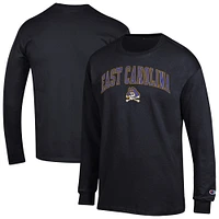Men's Champion  Black ECU Pirates Arch Over Logo Long Sleeve T-Shirt