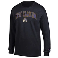 Men's Champion  Black ECU Pirates Arch Over Logo Long Sleeve T-Shirt