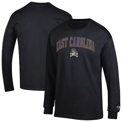 Men's Champion  Black ECU Pirates Arch Over Logo Long Sleeve T-Shirt
