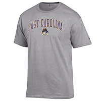 Men's Champion  Heather Gray ECU Pirates Arch Over Logo T-Shirt