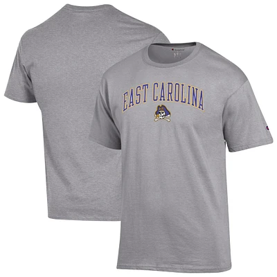 Men's Champion  Heather Gray ECU Pirates Arch Over Logo T-Shirt