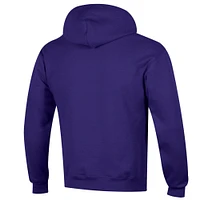 Men's Champion  Purple ECU Pirates Arch Over Logo Pullover Hoodie