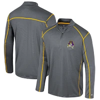 Men's Colosseum Black ECU Pirates Cameron Quarter-Zip Windshirt