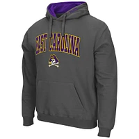 Men's Colosseum Charcoal ECU Pirates Arch and Logo Pullover Hoodie