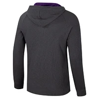 Men's Colosseum  Charcoal ECU Pirates Dujour Ralgan Long Sleeve Henley Hoodie T-Shirt