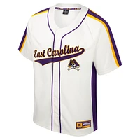 Men's Colosseum Cream ECU Pirates Ruth Button-Up Baseball Jersey