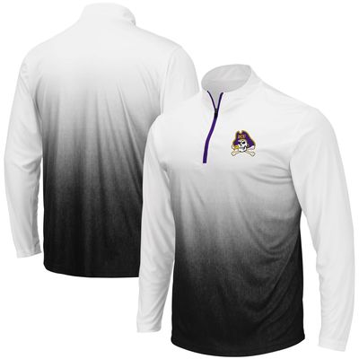 Men's Colosseum Gray ECU Pirates Magic Team Logo Quarter-Zip Jacket