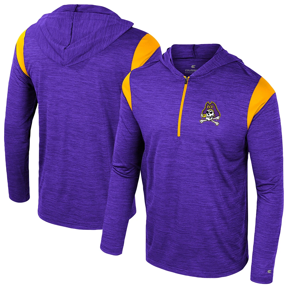 Men's Colosseum Purple ECU Pirates Dozer Half-Zip Windshirt