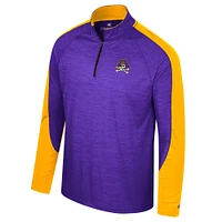 Haut à quart de zip Colosseum Purple ECU Pirates Langmore Raglan pour hommes