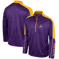 Men's Colosseum Purple ECU Pirates Marled Half-Zip Jacket