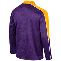 Men's Colosseum Purple ECU Pirates Marled Half-Zip Jacket