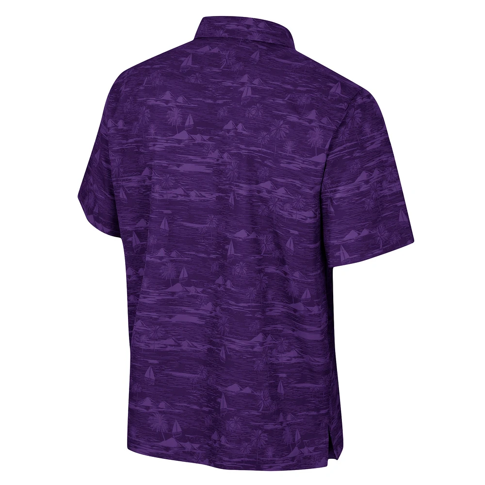 Men's Colosseum Purple ECU Pirates Ozark Button-Up Shirt