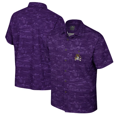 Men's Colosseum Purple ECU Pirates Ozark Button-Up Shirt