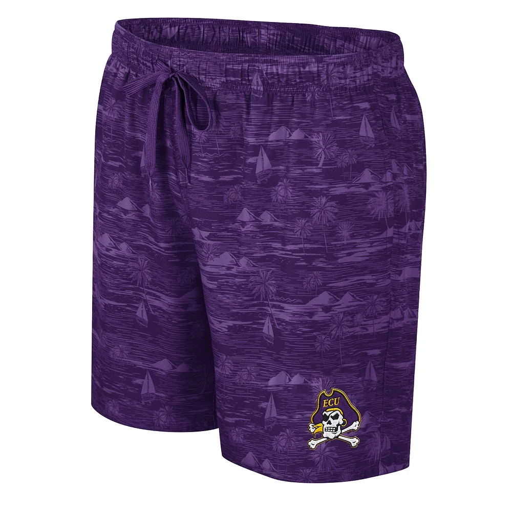 Men's Colosseum Purple ECU Pirates Ozark Swim Shorts