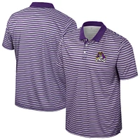 Men's Colosseum Purple ECU Pirates Striped Polo