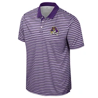 Men's Colosseum Purple ECU Pirates Striped Polo