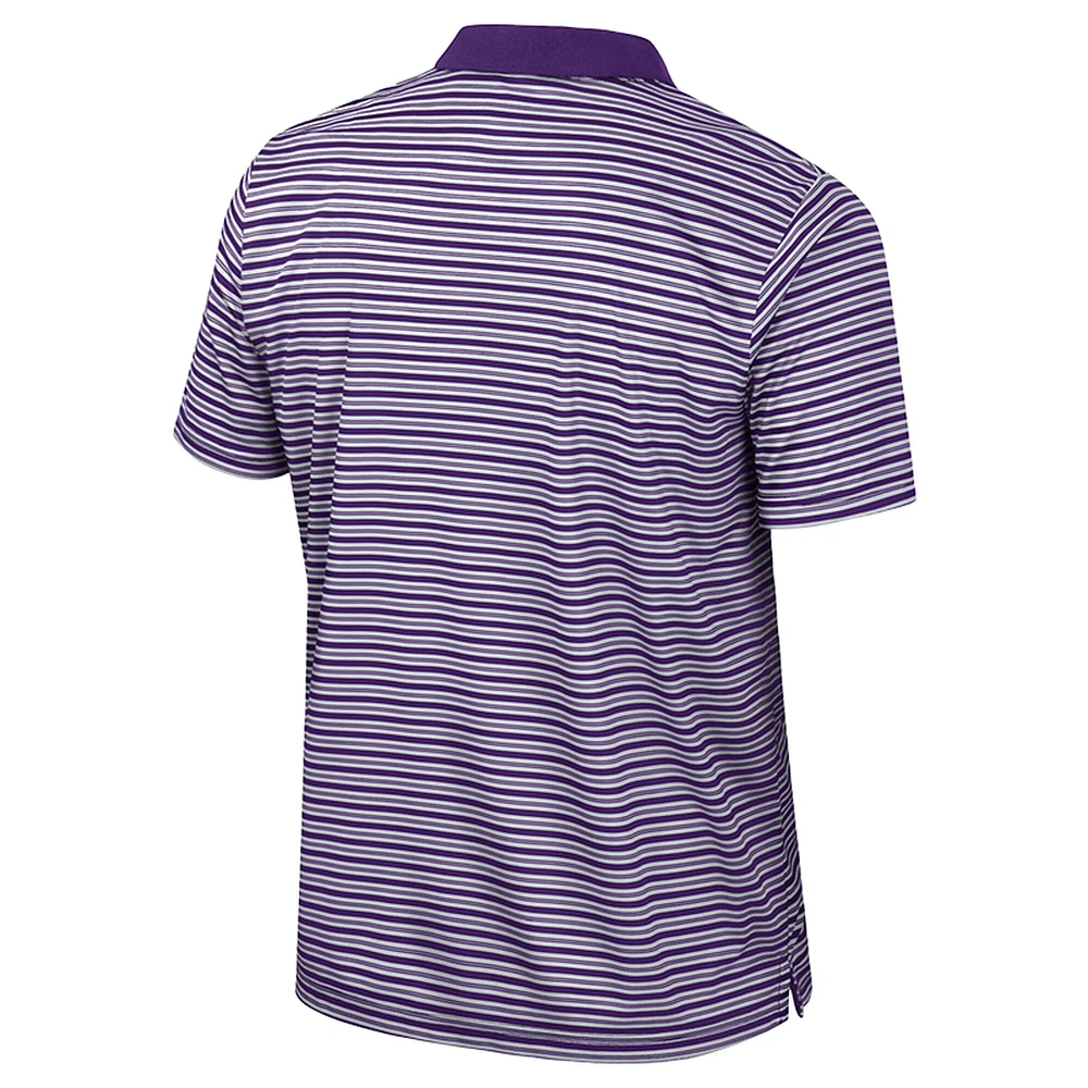 Men's Colosseum Purple ECU Pirates Striped Polo