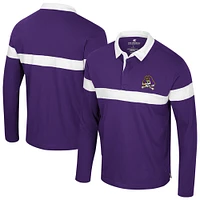 Polo à manches longues pour homme Colosseum Purple ECU Pirates Too Cool For School