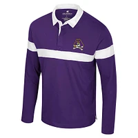 Polo à manches longues pour homme Colosseum Purple ECU Pirates Too Cool For School