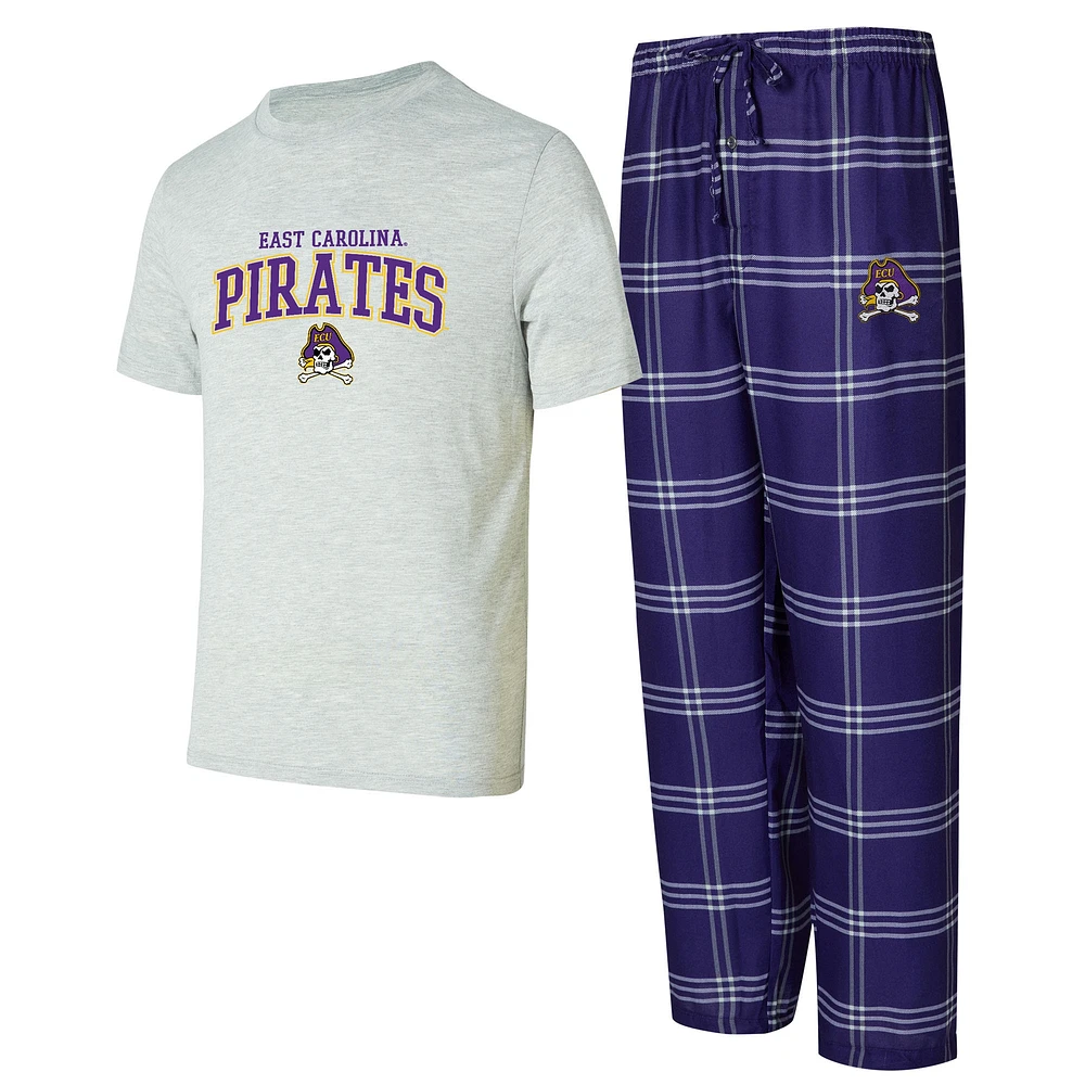 Ensemble de nuit pour homme Concepts Sport violet/gris avec t-shirt et pantalon ECU Pirates