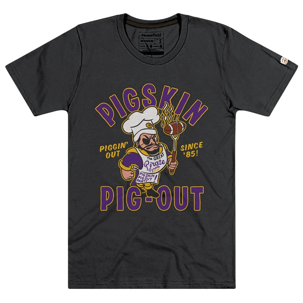 Men's Homefield Black ECU Pirates Pigskin Pig-Out T-Shirt