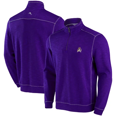 Men's Tommy Bahama Purple ECU Pirates Sport Tobago Bay Tri-Blend Half-Zip Jacket