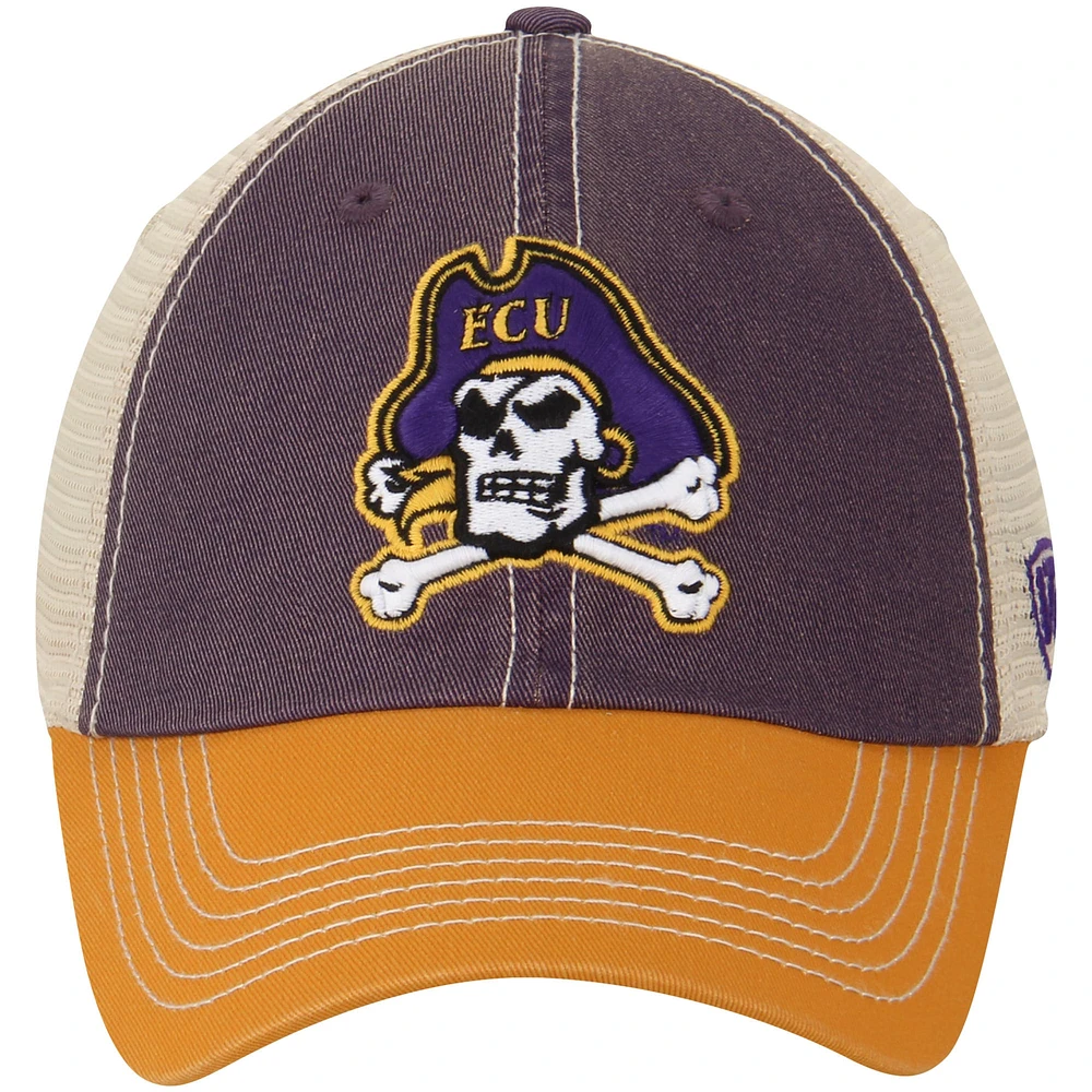 Casquette de camionneur Offroad East Carolina Pirates Top of the World crème/dorée pour homme