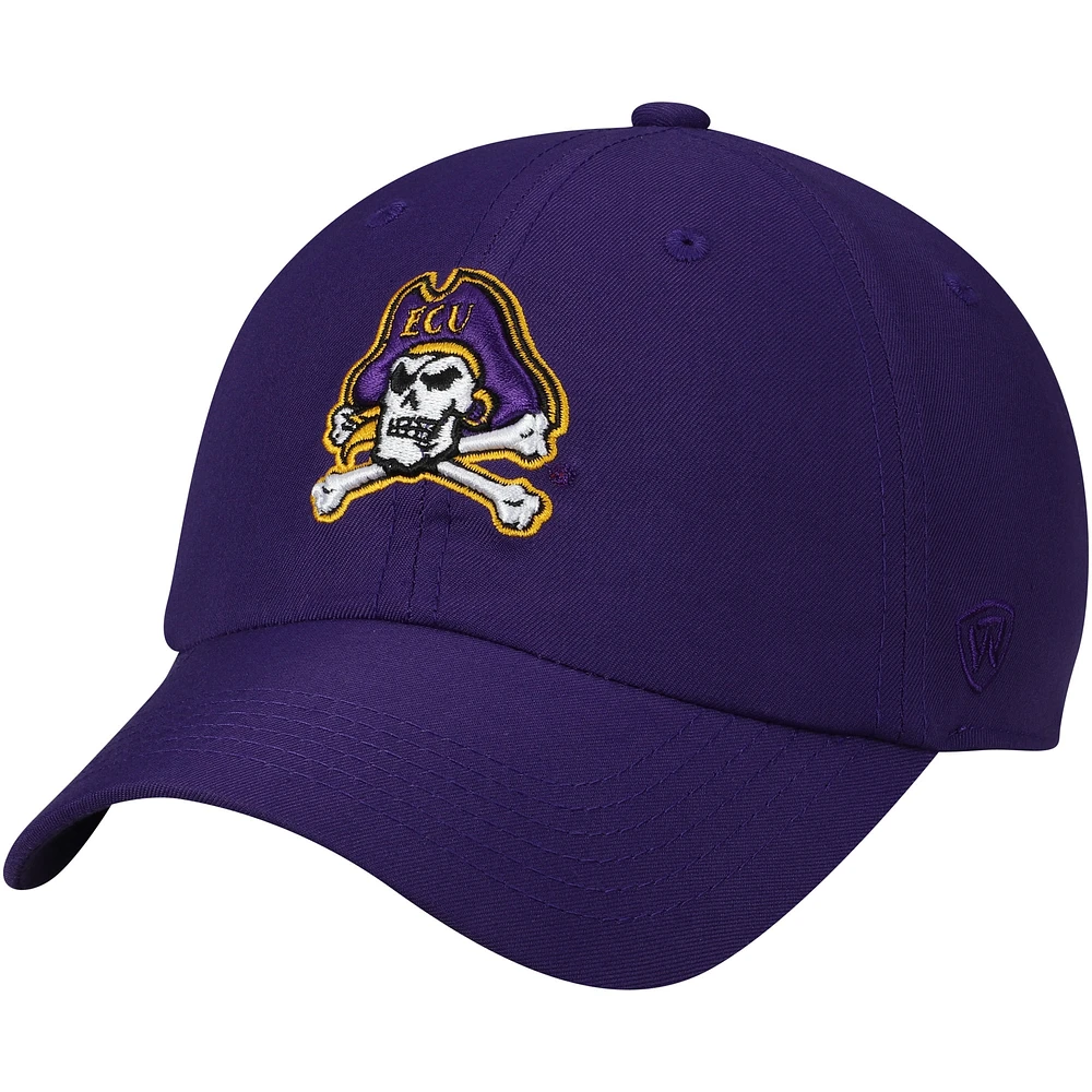 Chapeau ajustable à agrafes à logo principal pour hommes Top of the World ECU Pirates violet