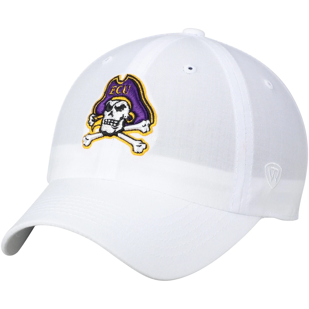 Casquette ajustable Top of the World White ECU Pirates avec logo principal pour homme