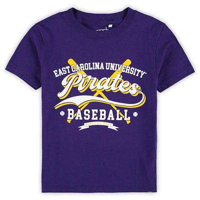 T-shirt de baseball violet ECU Pirates Toni pour tout-petits Garb