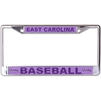 WinCraft ECU Pirates 12'' x 6'' Laser-Cut Baseball Powder Purple License Plate Frame