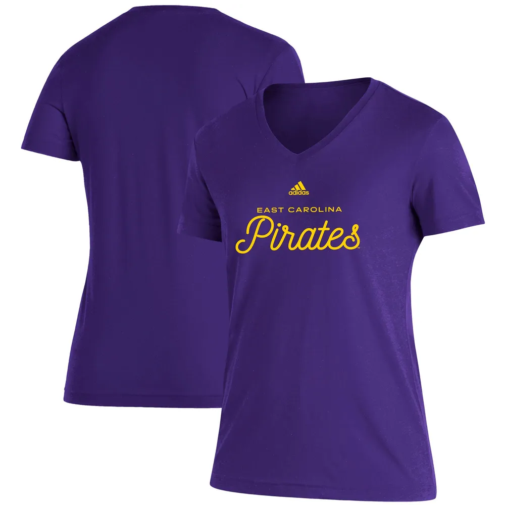 ECU Pirates adidas Women's Blend V-Neck T-Shirt - Purple | Green Tree Mall