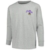 Youth Gray ECU Pirates Retro Script Long Sleeve T-Shirt